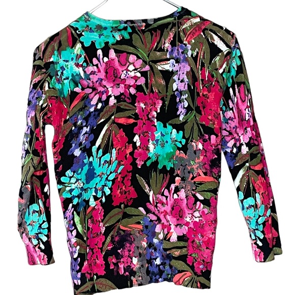 Cynthia Rowley Womens Button Down Multi Color Abstract Floral Cardigan Size S - Picture 2 of 6